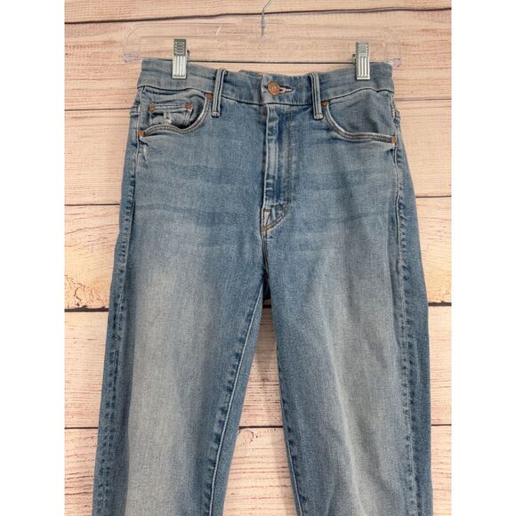 Mother Denim High Waisted Looker Ankle Fray Jeans Women's 26 Blue Destroyed - Picture 3 of 15